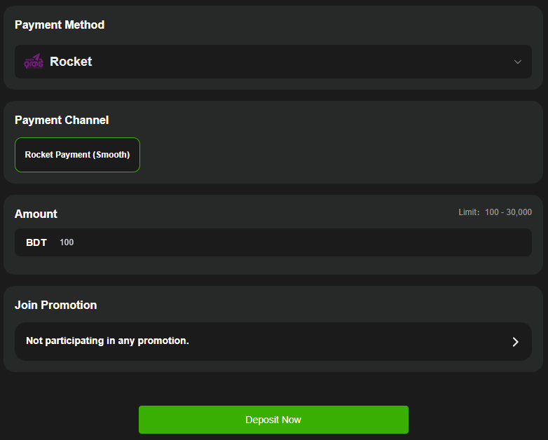 Jaojit Rocket Deposit Amount
