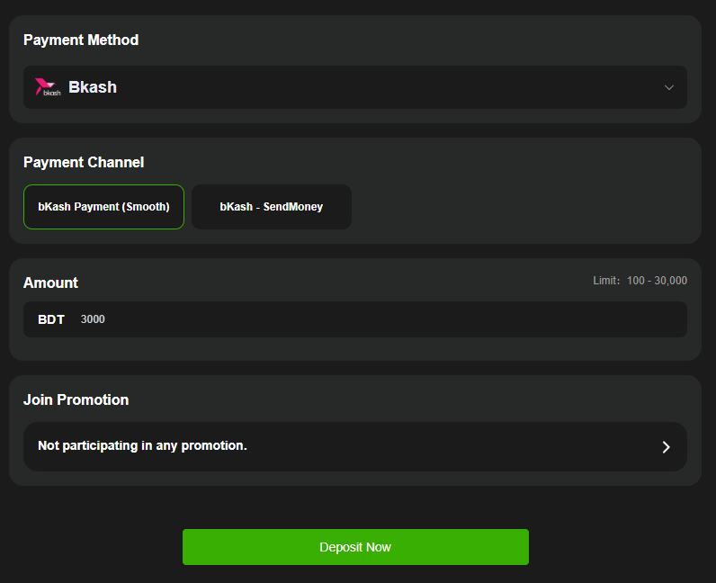 Jaojit bKash Deposit Amount